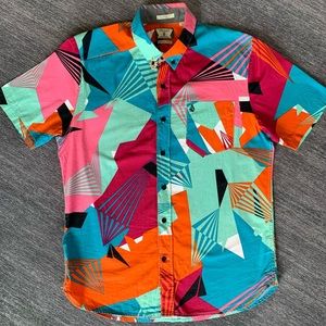 Volcom Corpo Class Classic Fit Retro Abstract Print S/S Button Up (S) Shirt